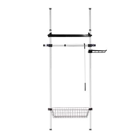 ราวแขวนผ้า 1 ราวแขวน 1 ชั้นวาง 1 ตะกร้า TUGU R18W สีขาว