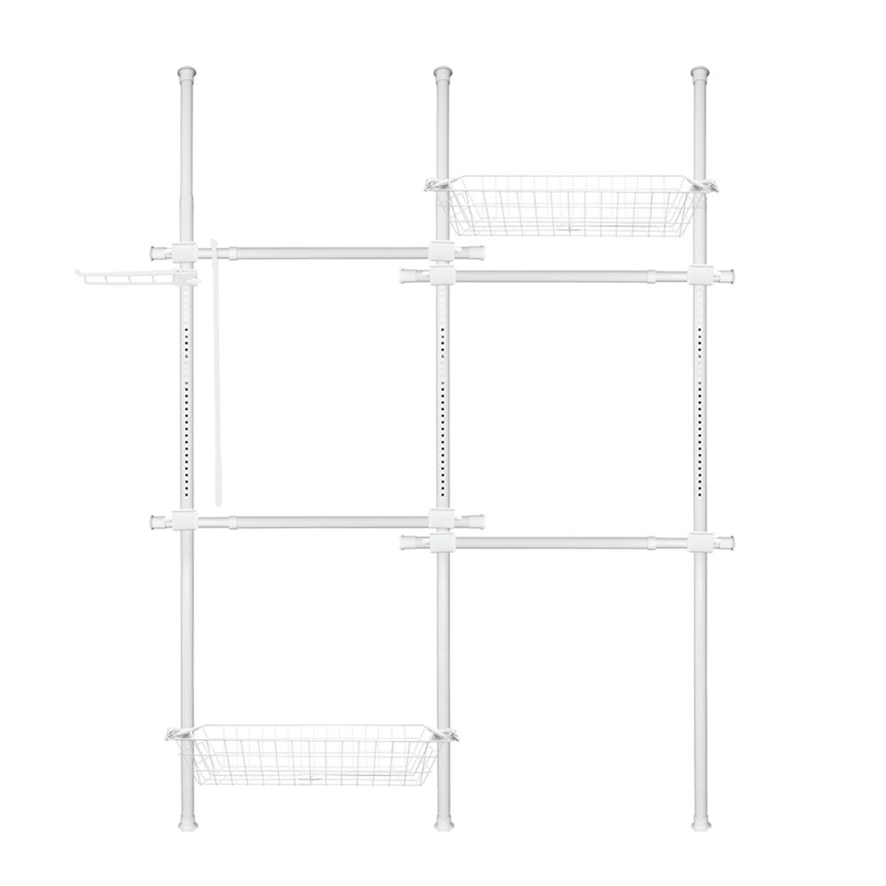 ราวแขวนผ้า 4 ราวแขวน 2 ตะกร้า TUGU R15PW สีขาว