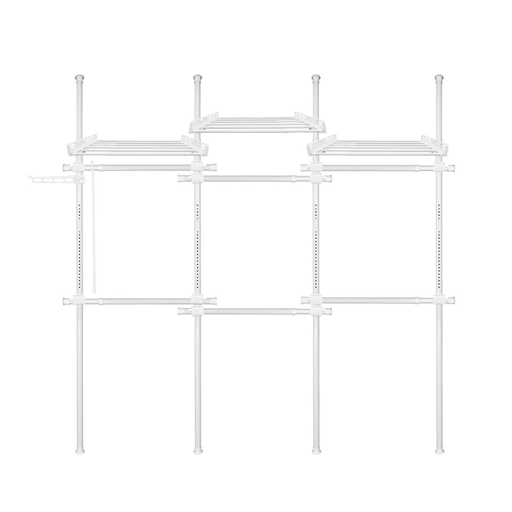 ราวแขวนผ้า 6 ราวแขวน 3 ชั้นวาง TUGU R25PW สีขาว