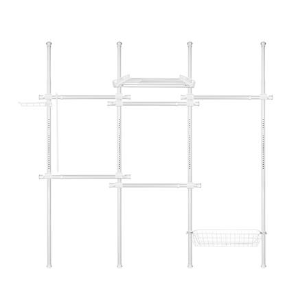 ราวแขวนผ้า 5 ราวแขวน 1 ชั้นวาง 1 ตะกร้า TUGU R21PW สีขาว