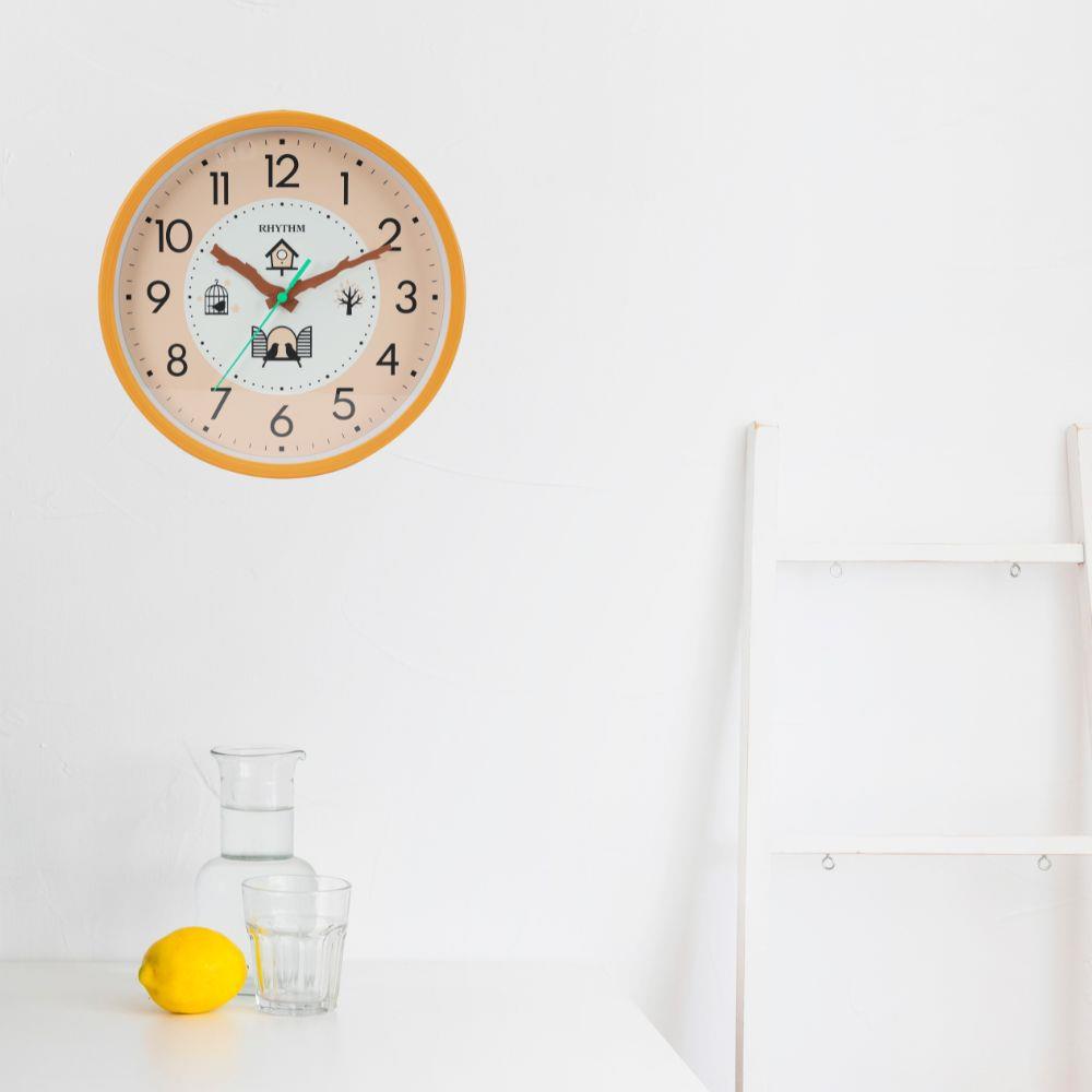 นาฬิกาแขวน RHYTHM CMG611NR37 10 นิ้ว สีน้ำตาล