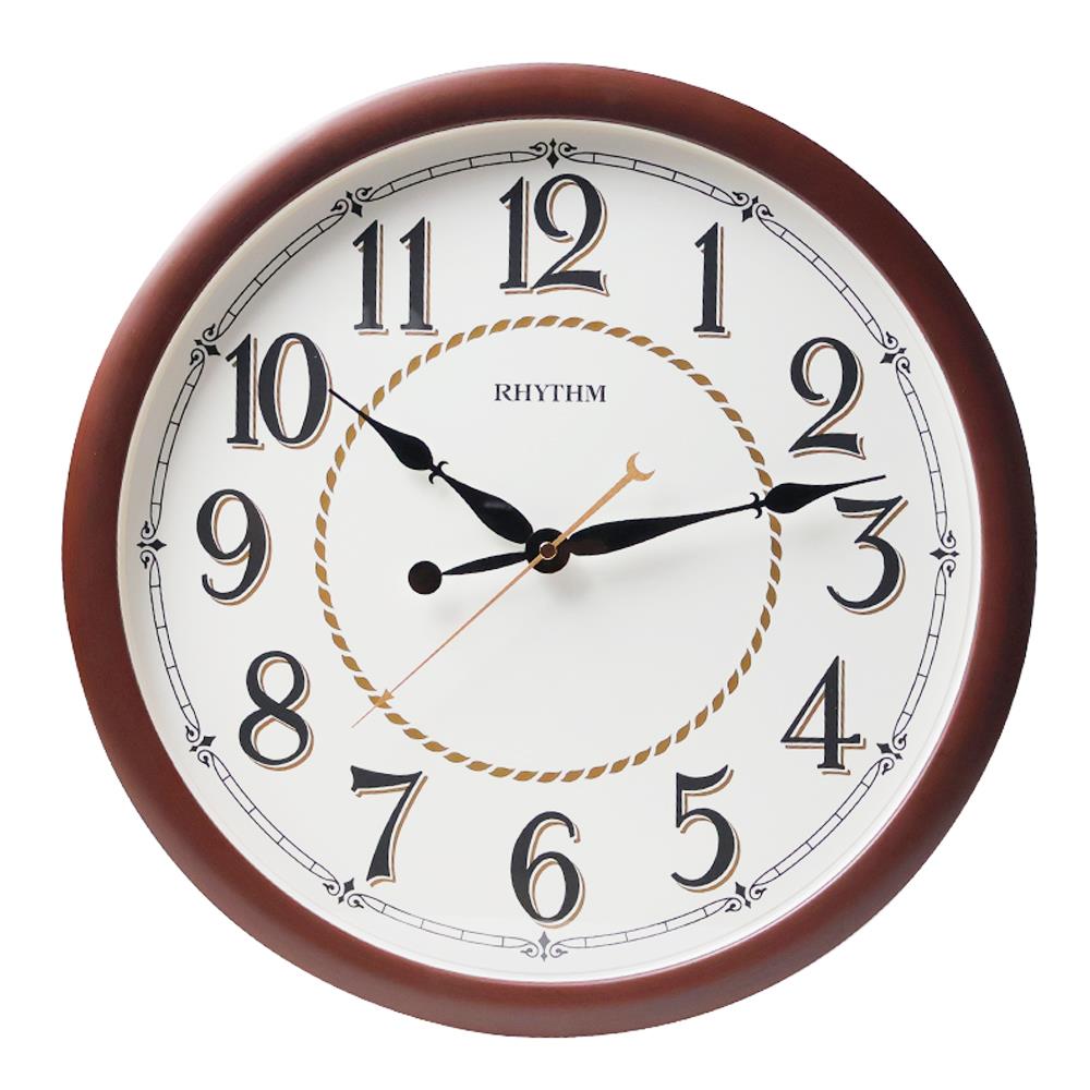 นาฬิกาแขวน RHYTHM CMG612NR06 15.5 นิ้ว สีน้ำตาลเข้ม