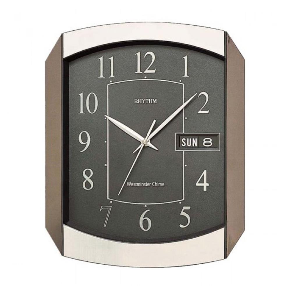 นาฬิกาแขวน RHYTHM CFH102NR02 13.5X11 นิ้ว สีน้ำตาล