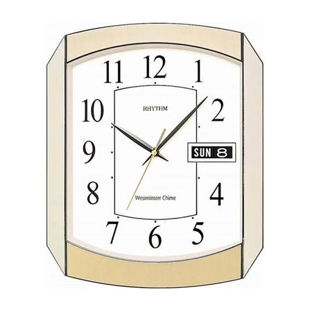 นาฬิกาแขวน RHYTHM CFH102NR65 13.5X11 นิ้ว สีทอง_0