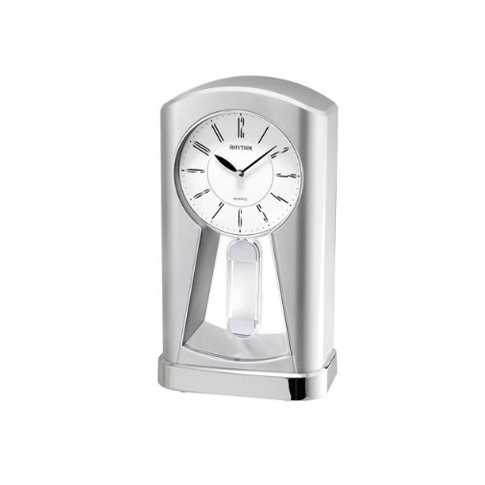 นาฬิกาตั้งโต๊ะพลาสติก RHYTHM 4RP794WR19 9X5 นิ้ว สีเงิน