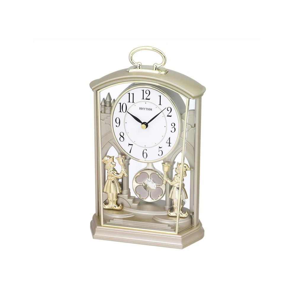 นาฬิกาตั้งโต๊ะพลาสติก RHYTHM 4RP796WR18 8X5 นิ้ว สีทอง