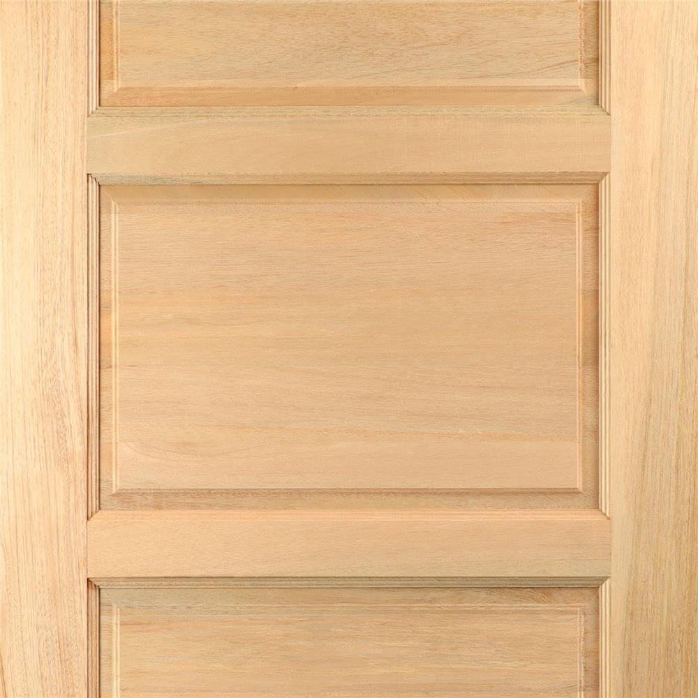 ประตูไม้สยาแดง VK 141 4 ฟัก ขอบ 5 นิ้ว 80X200 ซม. สีธรรมชาติ ไม่เจาะลูกบิด