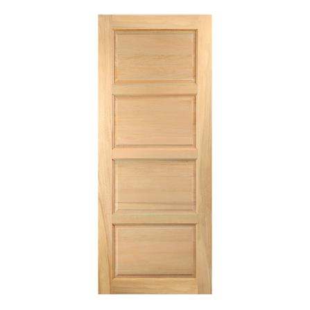 ประตูไม้สยาแดง VK 141 4 ฟัก ขอบ 5 นิ้ว 80X200 ซม. สีธรรมชาติ ไม่เจาะลูกบิด