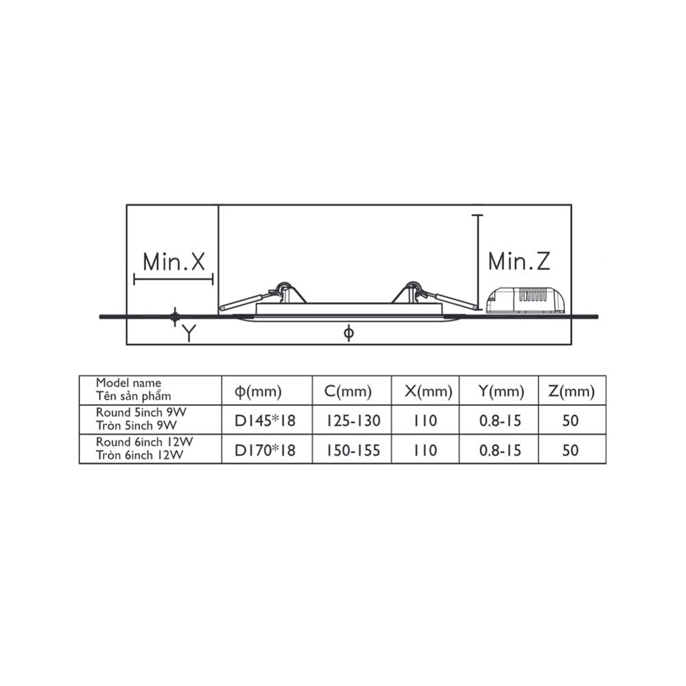 ดาวน์ไลท์ LED PHILIPS DL262 6 นิ้ว 12 วัตต์ DAYLIGHT สีขาว
