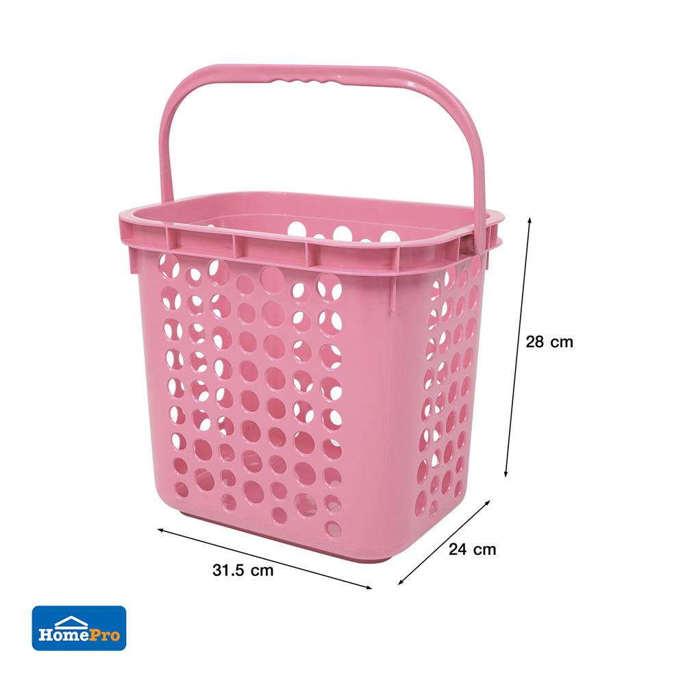 ตะกร้าผ้าเหลี่ยม ME LIVING TWIN 5010 สีชมพู