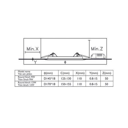 ดาวน์ไลท์ LED PHILIPS DL262 6 นิ้ว 12 วัตต์ WARM WHITE สีขาว_3