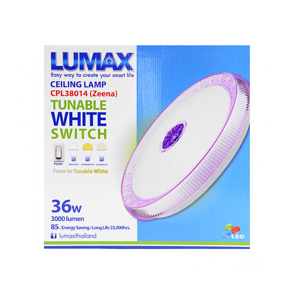 ไฟเพดาน LED LUMAX 03-A1373 15.5 นิ้ว 36 วัตต์ DAYLIGHT/COOL WHITE/WARM WHITE สีขาว
