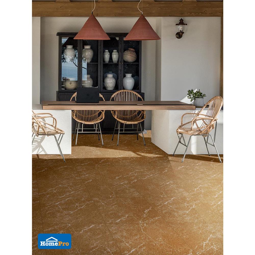 กระเบื้องพื้นพอร์ซเลน  16x16 นิ้ว COTTO พิซโซลี่ มาโรเน่ สีน้ำตาล ExC PM 0.96M2