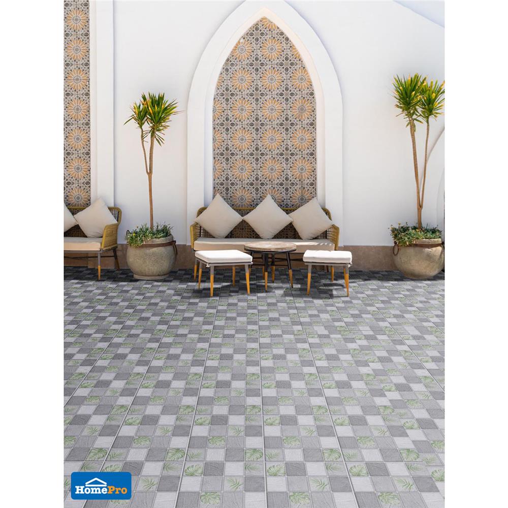 กระเบื้องพื้น 16x16 นิ้ว TARA แฟร์รี่ ฟลอร่า เทา PM 0.96 ตร.ม.