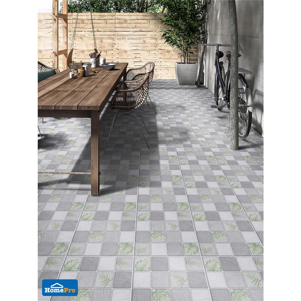 กระเบื้องพื้น 16x16 นิ้ว TARA แฟร์รี่ ฟลอร่า เทา PM 0.96 ตร.ม.