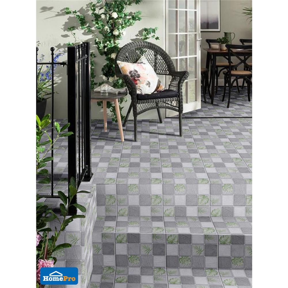 กระเบื้องพื้น 16x16 นิ้ว TARA แฟร์รี่ ฟลอร่า เทา PM 0.96 ตร.ม.