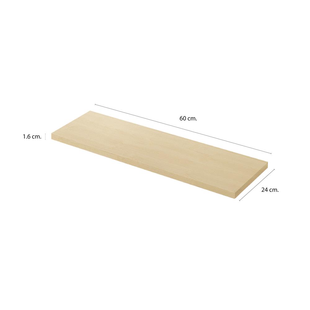 แผ่นชั้นไม้เมลามีน STACKO 60X24X1.6 ซม. สีเมเปิ้ล