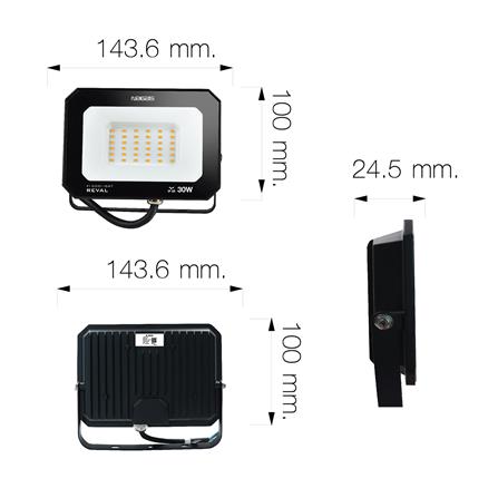 สปอตไลท์ภายนอก LED NAGAS REVAL 30 วัตต์ WARM WHITE สีดำ_6