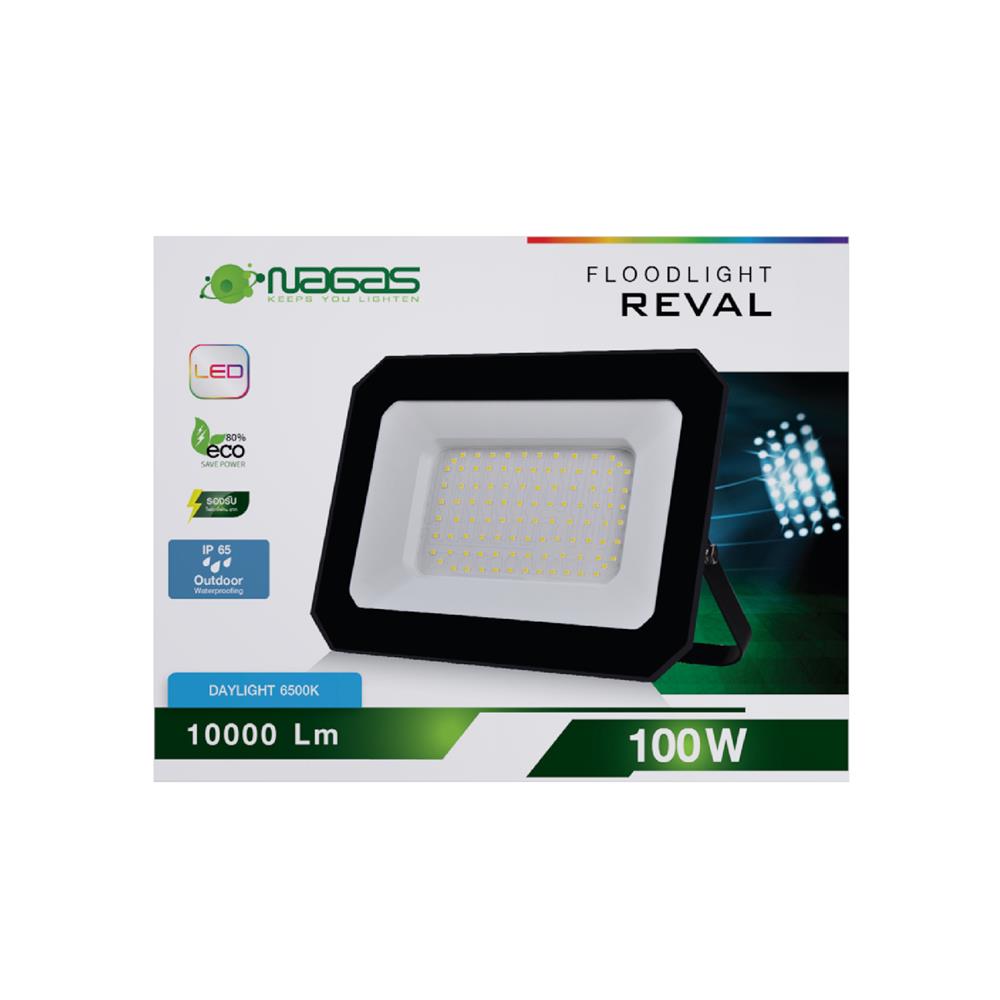 สปอตไลท์ภายนอก LED NAGAS REVAL 100 วัตต์ DAYLIGHT สีดำ