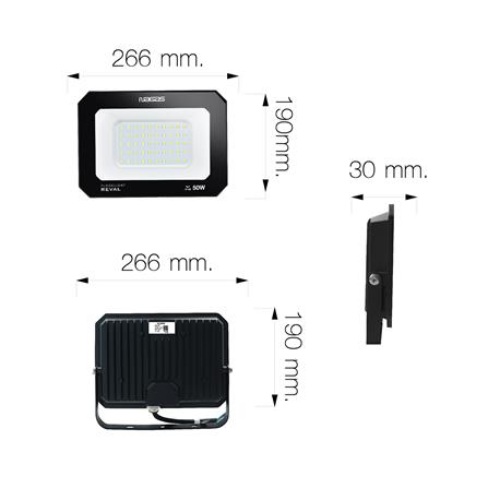 สปอตไลท์ภายนอก LED NAGAS REVAL 100 วัตต์ DAYLIGHT สีดำ_6