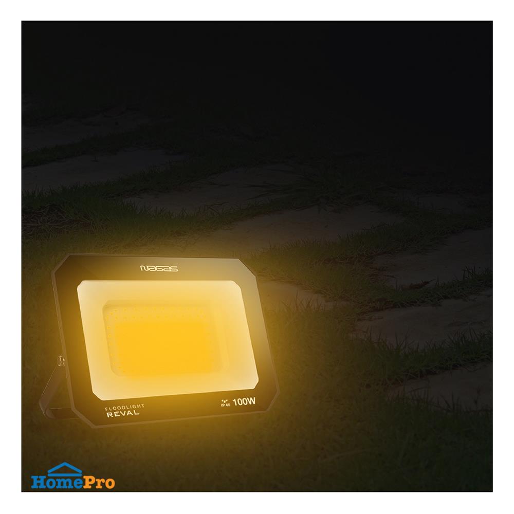สปอตไลท์ภายนอก LED NAGAS REVAL 100 วัตต์ WARM WHITE สีดำ