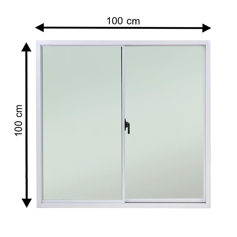 หน้าต่างบานเลื่อน อะลูมิเนียม S-S MHOLARN P7.5 100x100 ซม. สีขาว