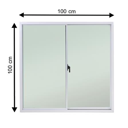 หน้าต่างบานเลื่อน อะลูมิเนียม S-S MHOLARN P7.5 100x100 ซม. สีขาว_0