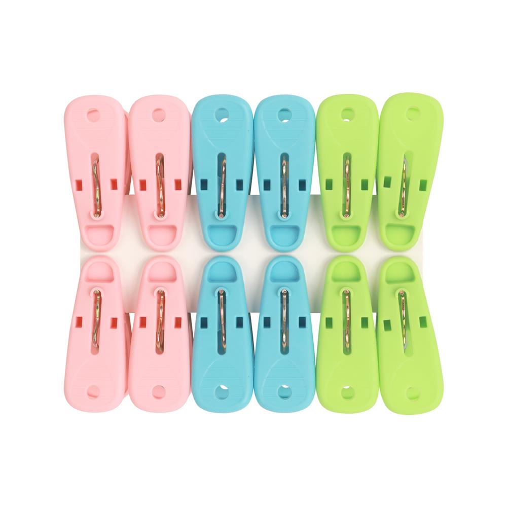 กิ๊บหนีบผ้า PLIM JUMBO PASTEL หลากสี แพ็ก 12 ชิ้น