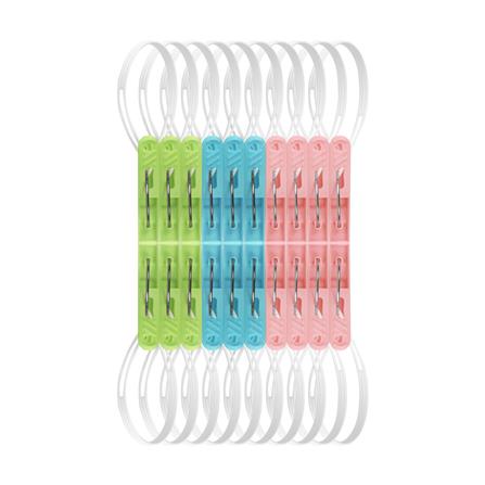กิ๊บหนีบผ้ามีสายคล้อง PLIM PASTEL หลากสี แพ็ก 20 ชิ้น_1