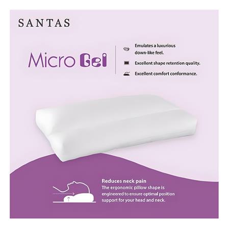 หมอนสุขภาพ ไมโครเจล SANTAS CONTOUR MICROGEL 19x29 นิ้วสีขาว_2