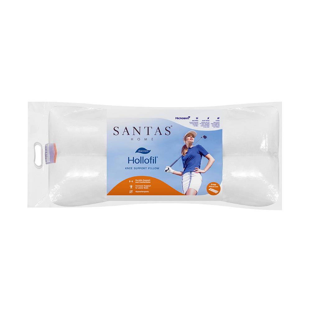 หมอนสุขภาพ ใยสังเคราะห์ SANTAS HOLLOFIL KNEE 12x26 นิ้ว สีขาว