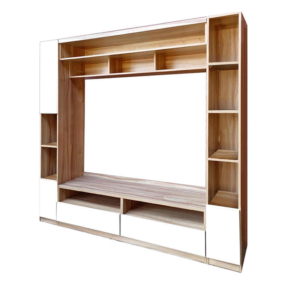 ชุดตู้วางทีวี BURO FUSIO TVSC200 200 ซม. สีอโรม่าโอ๊ค/ขาว