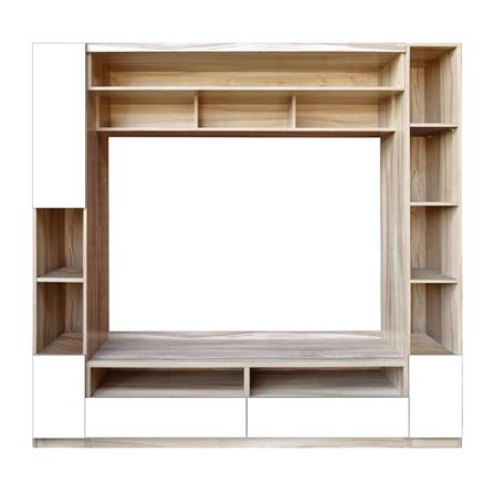 ชุดตู้วางทีวี BURO FUSIO TVSC200 200 ซม. สีอโรม่าโอ๊ค/ขาว