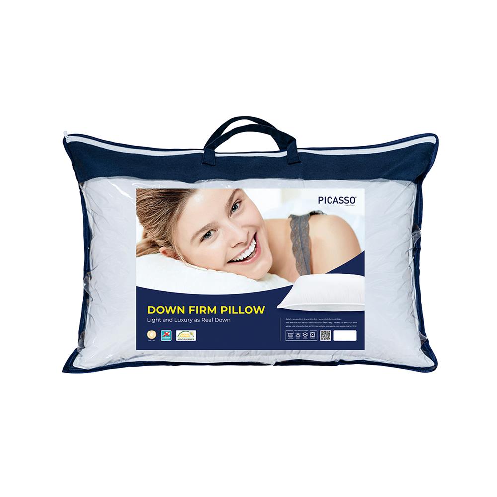 หมอนหนุน ใยบอลไมโครไฟเบอร์ PICASSO DOWN FIRM 19x29 นิ้ว สีขาว