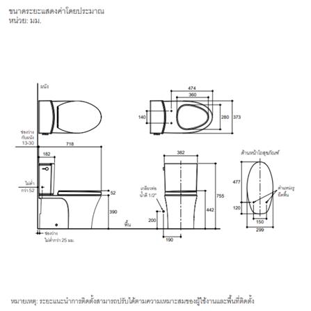 สุขภัณฑ์ 2 ชิ้น KOHLER K-30190X-S-0 3/4.5L สีขาว_4