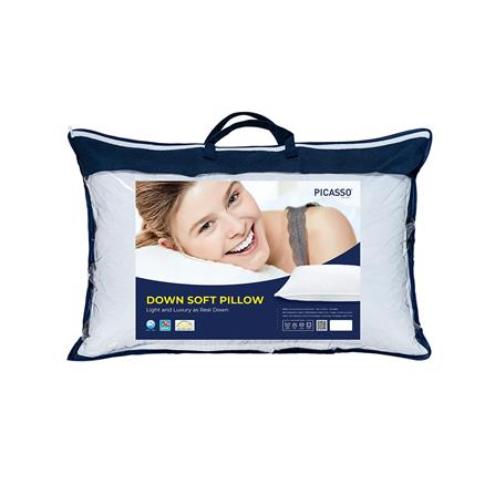 หมอนหนุน ไมโครไฟเบอร์ PICASSO DOWN SOFT 19x29 นิ้ว สีขาว_1