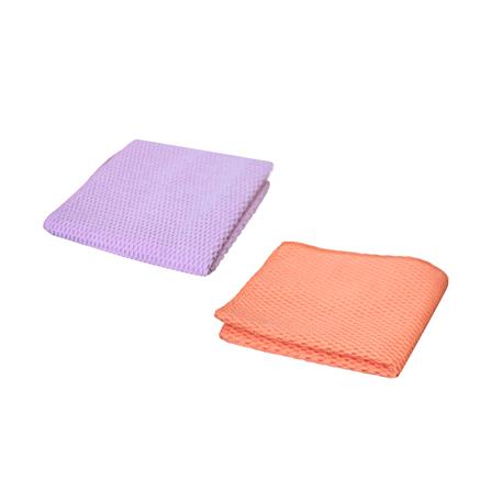 ผ้าทำความสะอาดอเนกประสงค์ ACCO 30X30 ซม. แพ็ก 2 ชิ้น สีส้ม/ม่วง_2