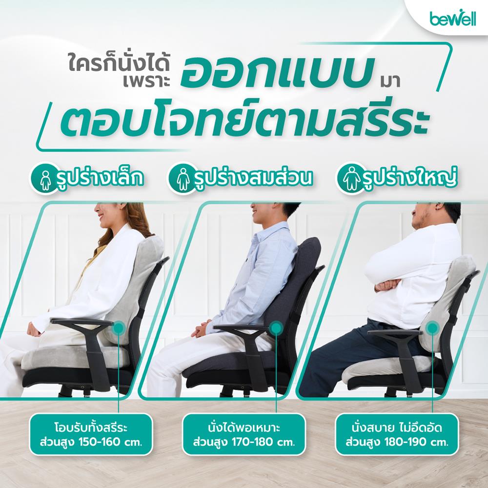 เบาะรองนั่ง BEWELL EC04 สีเทา