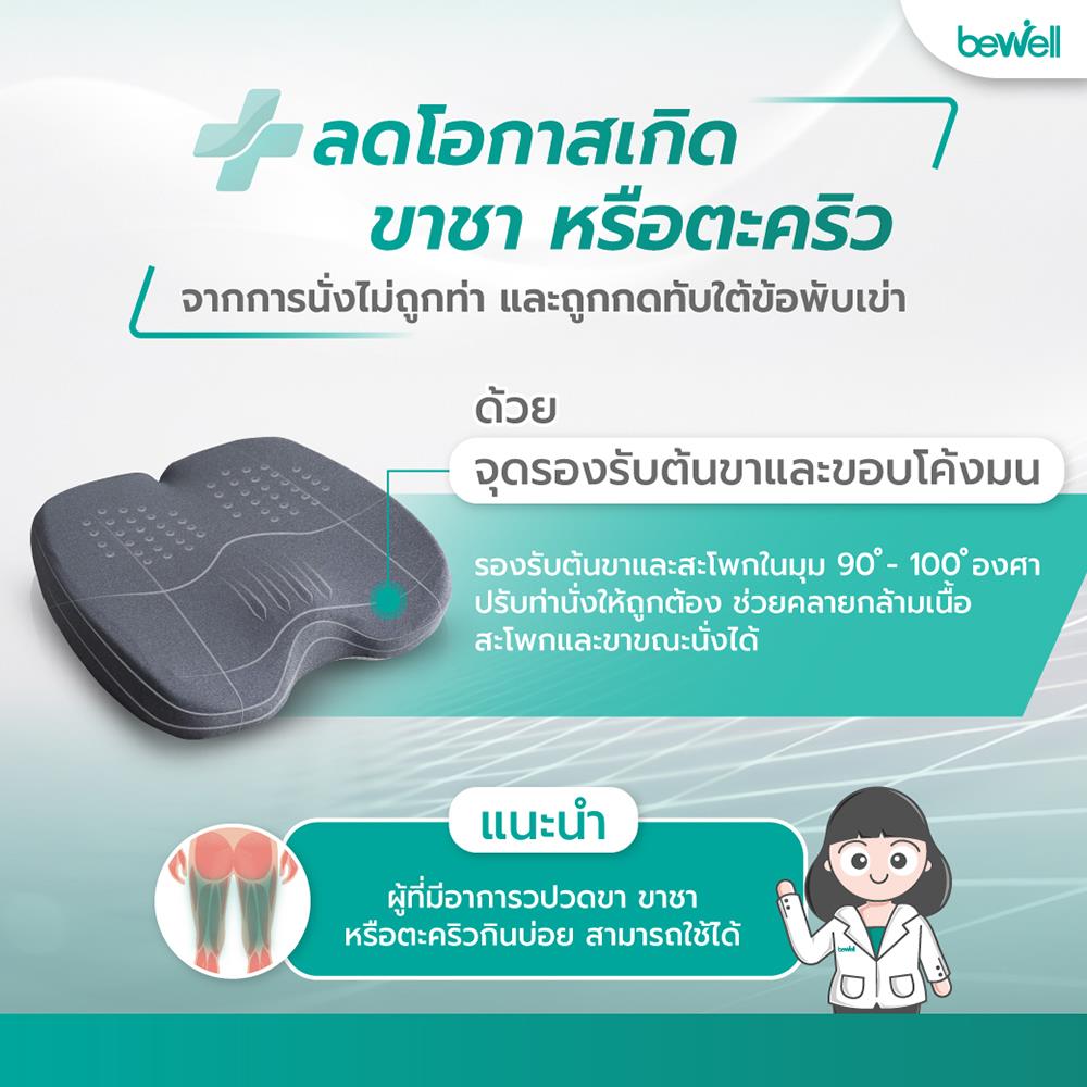 เบาะรองนั่ง BEWELL EC04 สีเทา