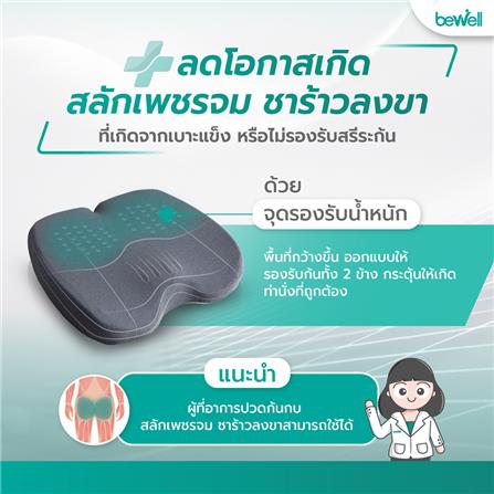เบาะรองนั่ง BEWELL EC04 สีเทา_6