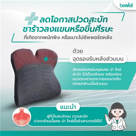 เบาะรองหลัง BEWELL EC-03 สีเทา_5