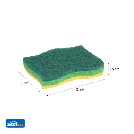 ฟองน้ำเซลลูโลสพร้อมใยขัด 3 ชั้น ACCO 3X4 นิ้ว แพ็ก 3 ชิ้น_4