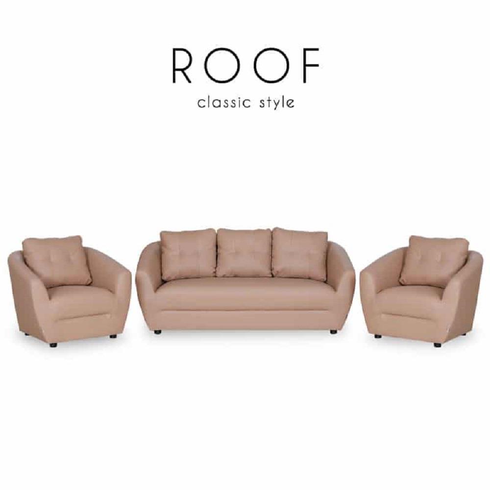 ชุดโซฟา 5 ที่นั่ง AS FURNITURE ROOF LCRD01 PVC สีครีม