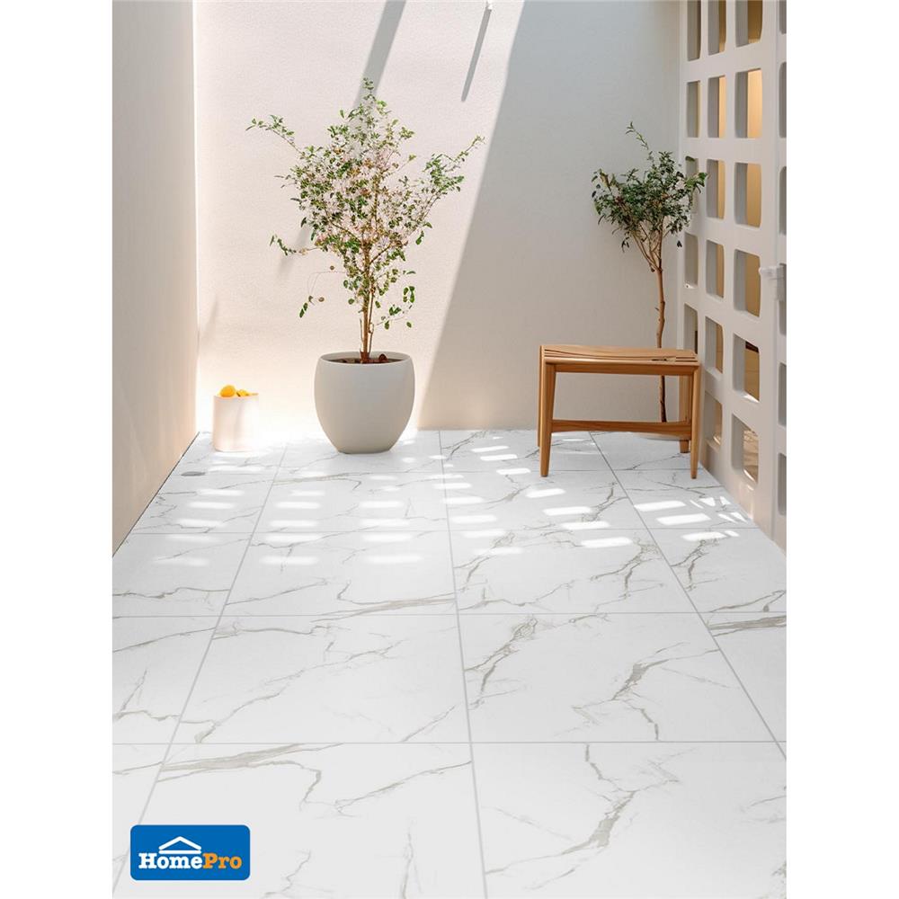 กระเบื้องพื้นพอร์ซเลน 60x60 ซม. TARA จีอัน ขาว A 1.44M2