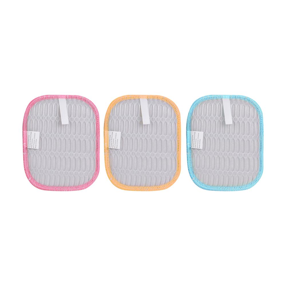 ฟองน้ำใยผ้าล้างจาน ACCO 11X14X1.5 ซม. แพ็ก 3 ชิ้น สีฟ้า/ชมพู/ส้ม