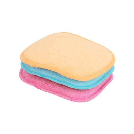 ฟองน้ำใยผ้าล้างจาน ACCO 11X14X1.5 ซม. แพ็ก 3 ชิ้น สีฟ้า/ชมพู/ส้ม_1