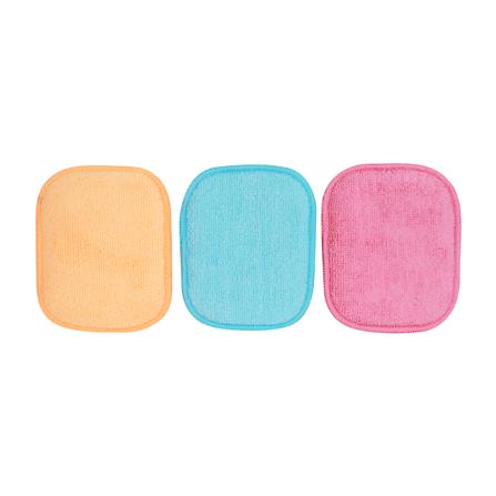 ฟองน้ำใยผ้าล้างจาน ACCO 11X14X1.5 ซม. แพ็ก 3 ชิ้น สีฟ้า/ชมพู/ส้ม_2