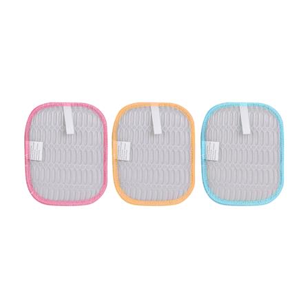ฟองน้ำใยผ้าล้างจาน ACCO 11X14X1.5 ซม. แพ็ก 3 ชิ้น สีฟ้า/ชมพู/ส้ม_3