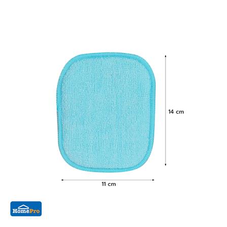ฟองน้ำใยผ้าล้างจาน ACCO 11X14X1.5 ซม. แพ็ก 3 ชิ้น สีฟ้า/ชมพู/ส้ม_6