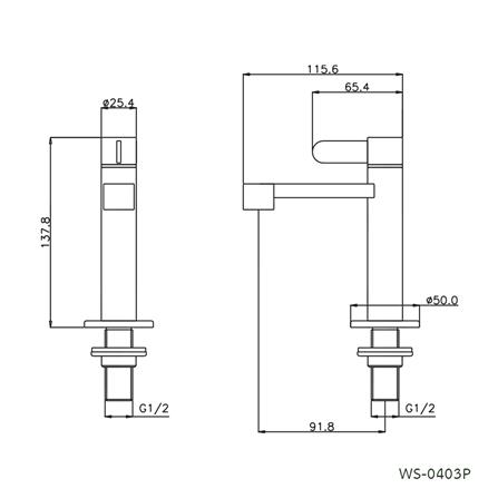 ก๊อกอ่างล้างหน้าเดี่ยว WS WS-0403P_2